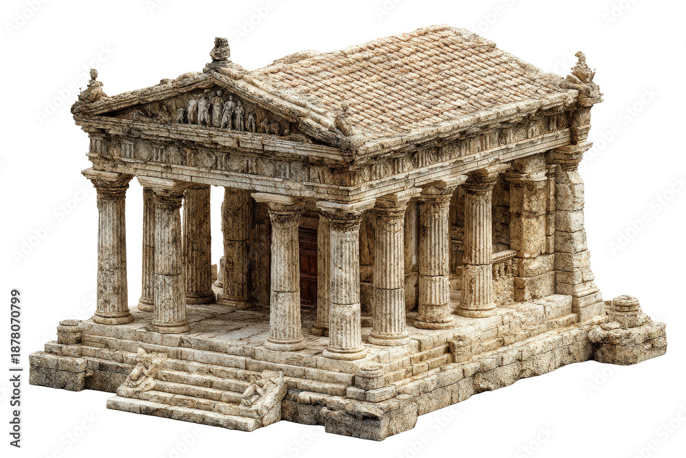 Fototapeta premium Ancient Greek Temple with Columns and Pediment