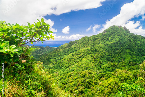 Cross island hike. Discover Rarotonga’s mountains. Te Rua Manga. Cook Islands, Rarotonga
