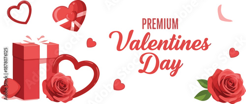 Premium Valentine's Day gifts and roses in romantic setting