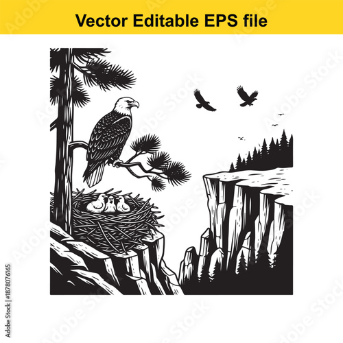  vector editable eps file of a black phoenix bird silhouette