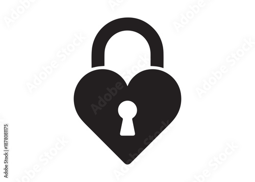 Heart Lock icon, Heart Lock solid vector