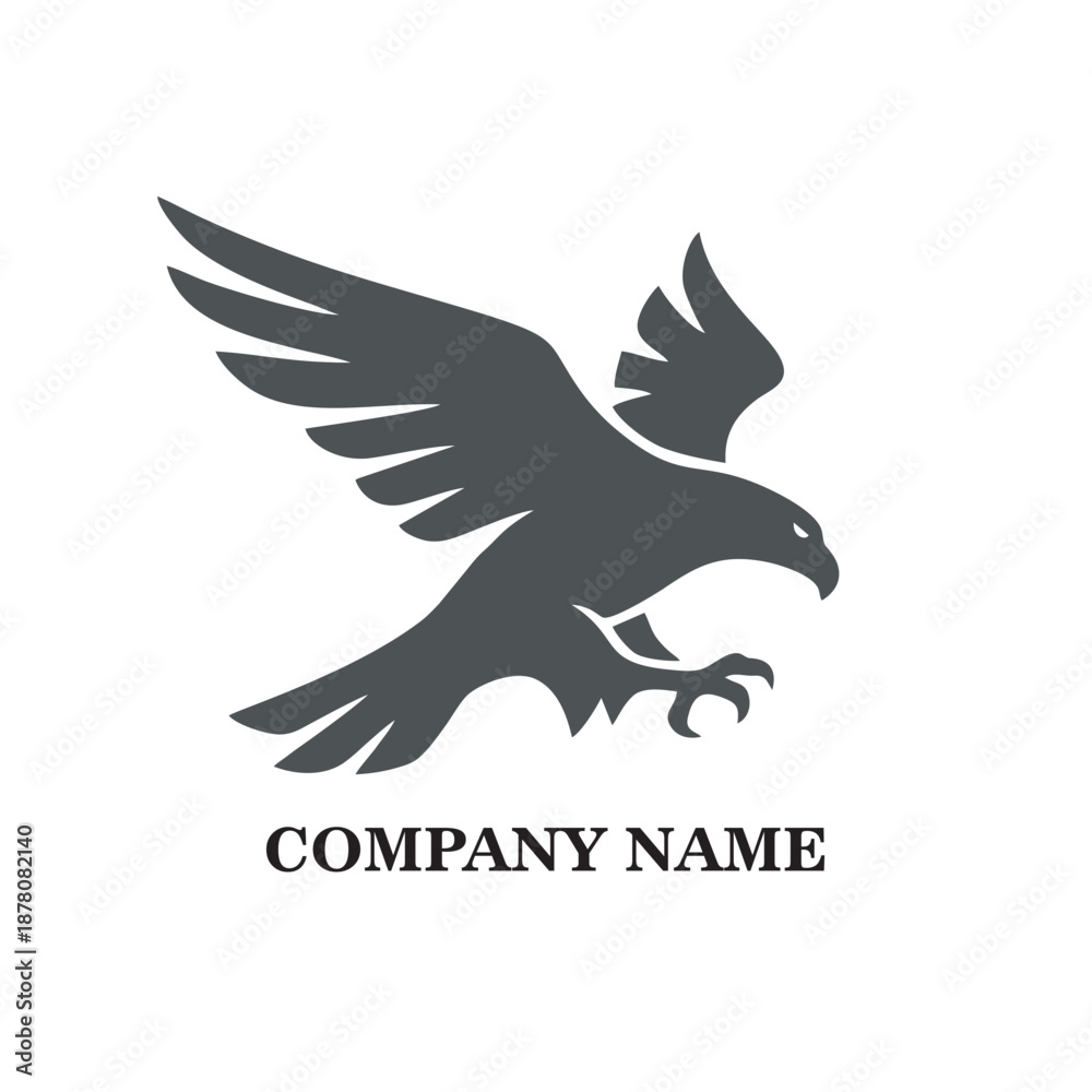 Fototapeta premium Majestic Eagle Logo, Powerful Hawk Silhouette, Diving Raptor Icon for Sports and Corporate Branding