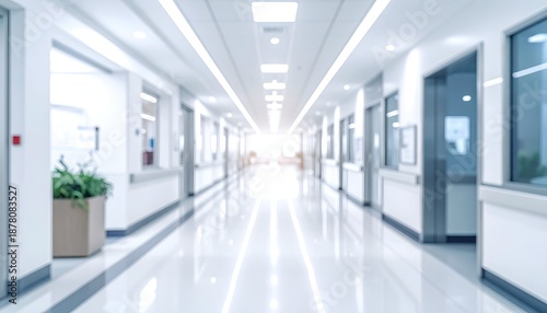 Wallpaper Mural A bright and clean hospital corridor with polished floors and modern design elements Torontodigital.ca