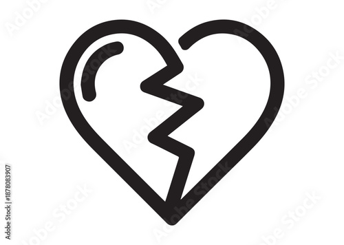 Broken Heart icon, Broken Heart solid vector
