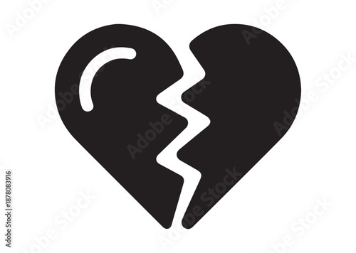 Broken Heart icon, Broken Heart solid vector