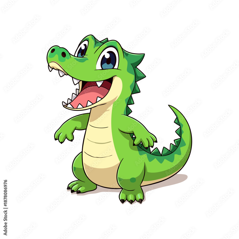Naklejka premium Cute Caiman Clipart 02