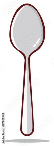 Cartoon Spoon Kitchen Utensil Vector Illustration Graphic Icon for Food and Dining