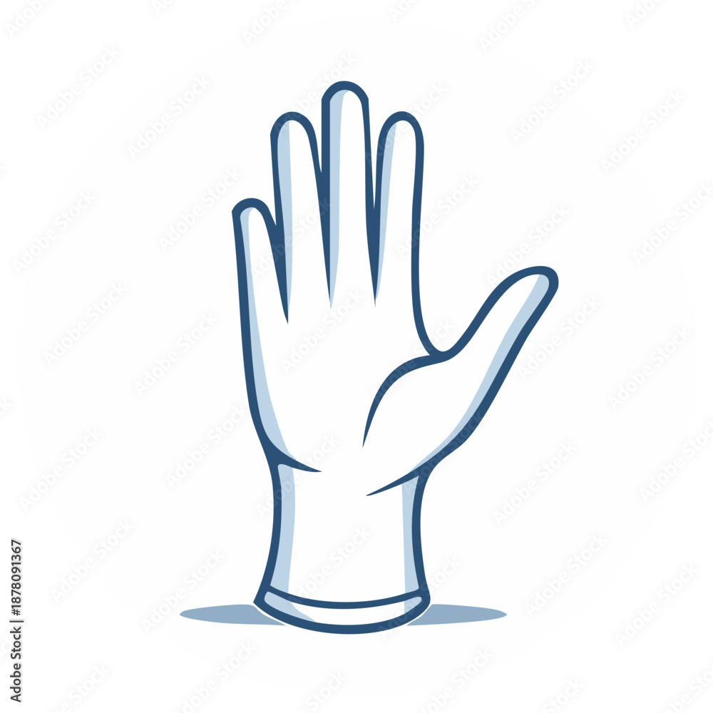 Fototapeta premium Hand outline gesture. Stop or high five. Sign of protection.