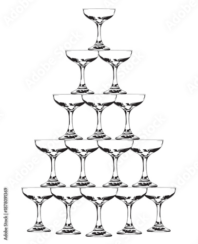 wine glasses on a white background