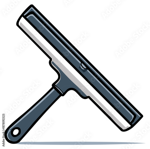 Vector illustration of a modern window squeegee cleaning tool for household and professional use