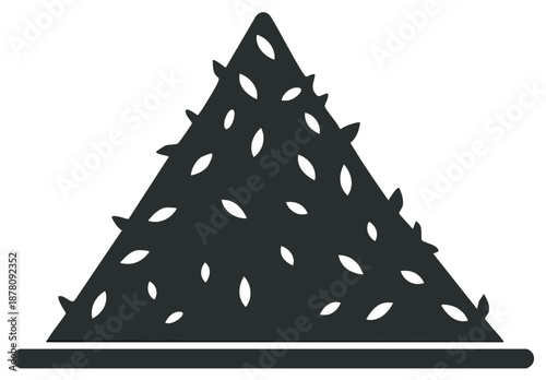 Silhouette of Seed Pile or Hillock Shape: Agricultural Harvest Accumulation and Grain Storage Illustration