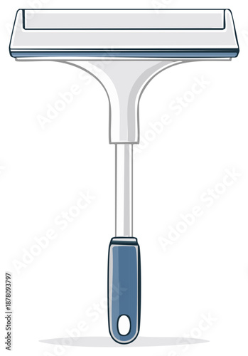 Household Squeegee Tool for Window and Glass Cleaning Tasks Modern Flat Vector Illustration