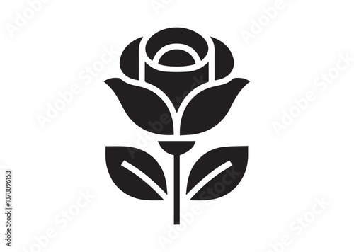 Rose Flower icon, Rose Flower solid vector
