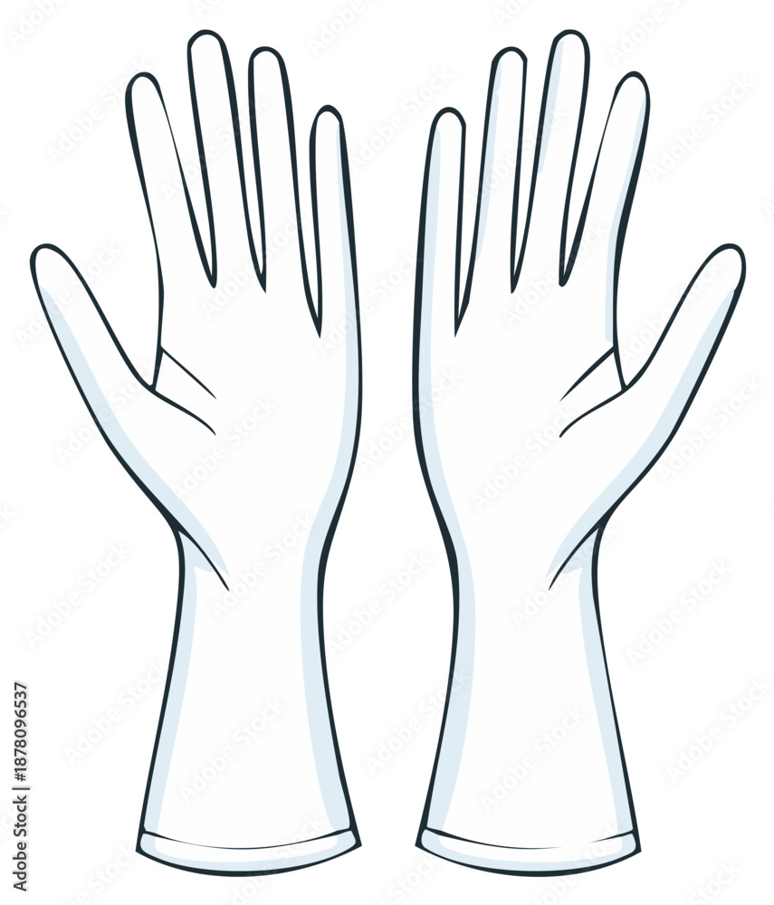 Obraz premium Two Hands with Open Palms Isolated Symbolizing Protection, Cleanliness, Work, Safety, or Medical Settings in a Vector Illustration