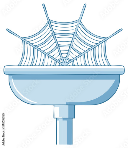 Gutter with Leaf Guard Protection Preventing Clogging Simple Flat Vector