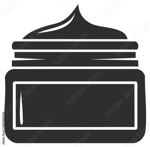 Icon of Cream Jar Container with Product Swirl for Cosmetics or Skincare