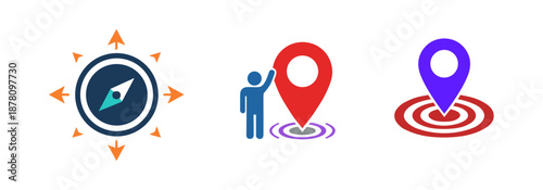 Location, Navigation, Share location icon logo flat vector design