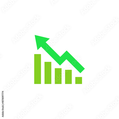 Upwards graph icon logo flat vector design Free Download Upwards graph icon logo flat vector design - GFXLoad