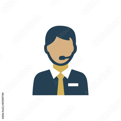 Online Support icon logo flat vector design