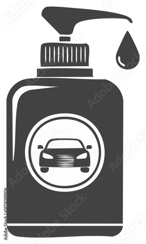 Automotive Liquid Soap Icon: Car Wash, Detailing Services, Vehicle Care