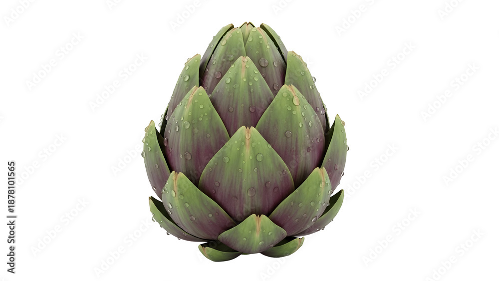 Obraz premium Fresh Green Artichoke CloseUp on Transparent Background transparent background