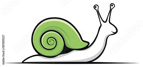 Cartoon Snail Illustration Graphic Green Shell Animal Nature Character Design