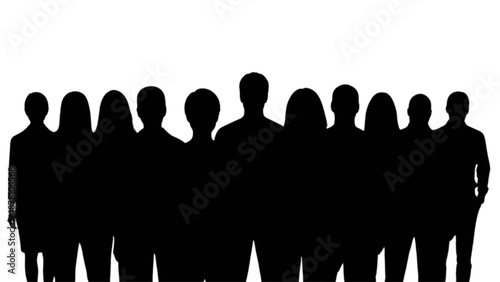 A diverse group of anonymous individuals standing together as a unified team