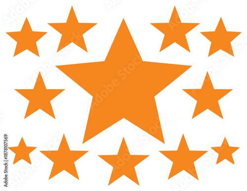Orange Star Arrangement Shining Celestial Bodies Glowing Symbols Graphic Design Elements