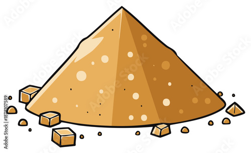 Pile of Sand and Sugar Cubes Illustration