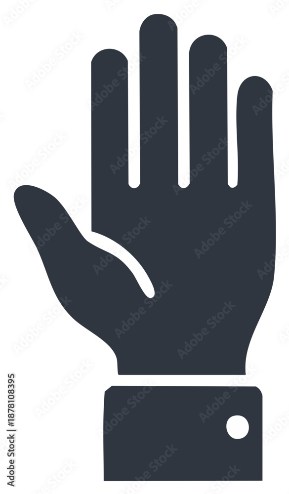 Obraz premium Open Hand Gesture with Cuff and Button Graphic Element