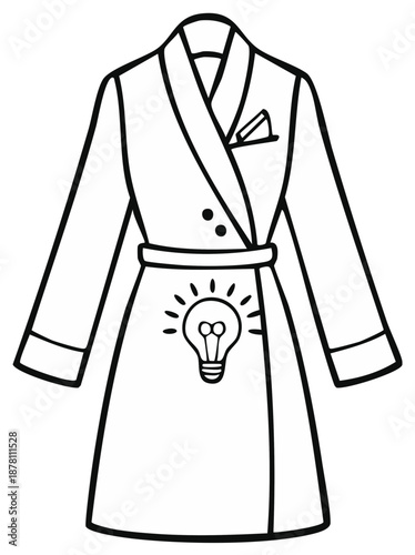 Illustrated lightbulb design on a bath robe vector illustration concept idea