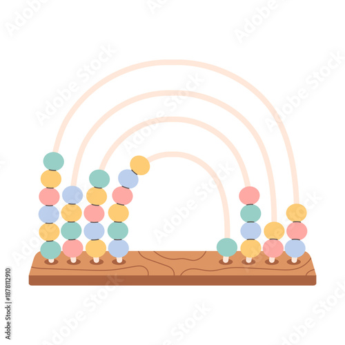 Educational children game for motor skills and logical thinking, preschool activities concept. Montessori game for infants and toddlers. Flat vector illustration