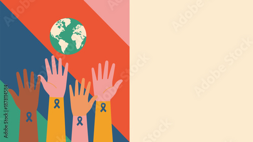 Hands united for a sustainable earth Vector