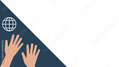 Global reach and collaboration Vector