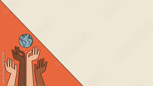 Hands united supporting earth Vector