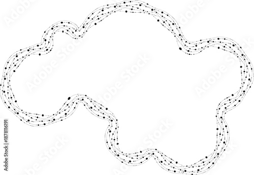 Abstract linear shape defined by controlled paths, circular markers, and ordered repetition across a single contour.