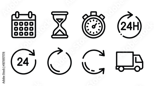 24-hour service icons Vector