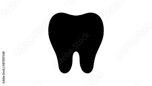 Dental Tooth Silhouette Icon for Dentist Logo