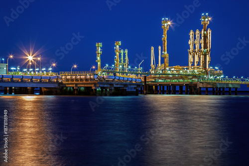 Huelva Chemical Plant Dock at Twilight, Long Exposure