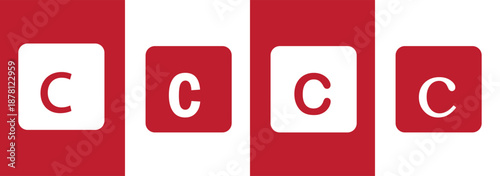 Black filled copyright symbol and outlined copyright sign vector illustration, intellectual property rights icon, creative license design, legal protection concept, trademark registration 