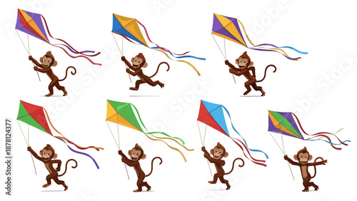 Collection of colorful kites flying in the sky a clear day