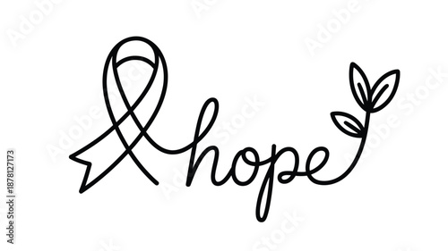 Hope ribbon symbol Vector