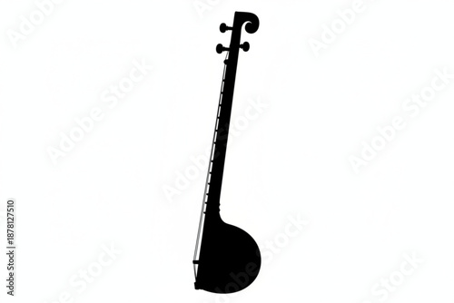 Melodic Silhouette: A captivating silhouette of a musical instrument showcases elegant curves and precise details, hinting at the potential for beautiful music.