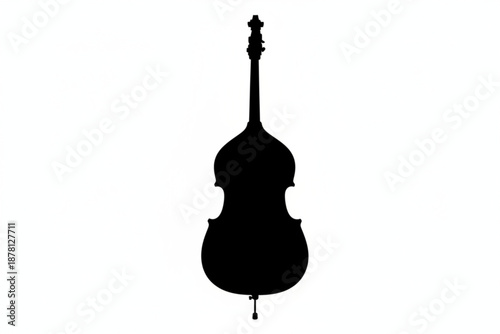 Silhouetted String Symphony: A stark silhouette of a double bass, a symbol of musical artistry, standing in stark contrast. 