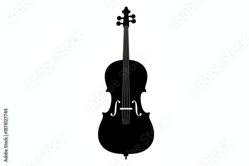 Solo Cello Silhouette: A classic cello silhouette against a backdrop, evoking the elegance of music and the essence of instrumental artistry. 
