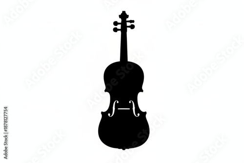 Silhouette of a Musical Icon: The elegant silhouette of a violin stands against a simple backdrop, capturing the essence of music, artistry, and timeless beauty.