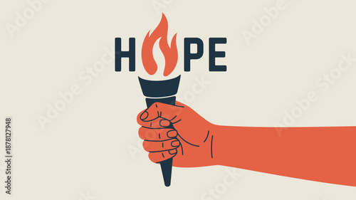 Hand holding torch with hope Vector