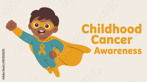 Childhood cancer awareness superhero Vector