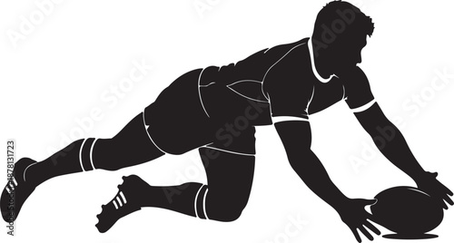 Rugby Player Scoring Icon for Sports Games and Professional Athletic Competition Design