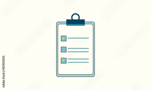 Clipboard with a checklist vector